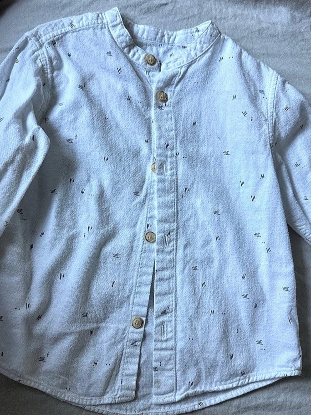 Zara Kids White Long Sleeve Button-Front Shirt